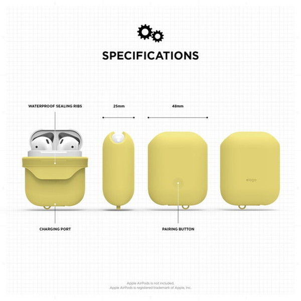 elago ���饴<BR>AirPods WaterProof Case <BR>for AirPods<BR>��Creamy Yellow��<BR>EL_APDCSSCWC_CY