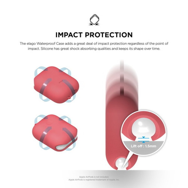 elago ���饴<BR>AirPods WaterProof Case <BR>for AirPods<BR>��Italian Rose��<BR>EL_APDCSSCWC_IR