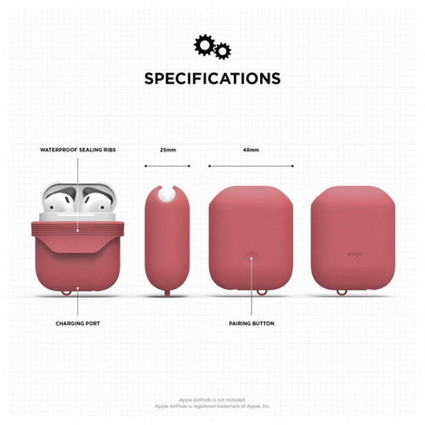 elago ���饴<BR>AirPods WaterProof Case <BR>for AirPods<BR>��Italian Rose��<BR>EL_APDCSSCWC_IR