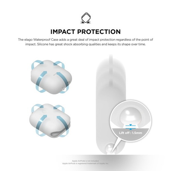 elago ���饴<BR>AirPods WaterProof Case <BR>for AirPods<BR>��White��<BR>EL_APDCSSCWC_WH
