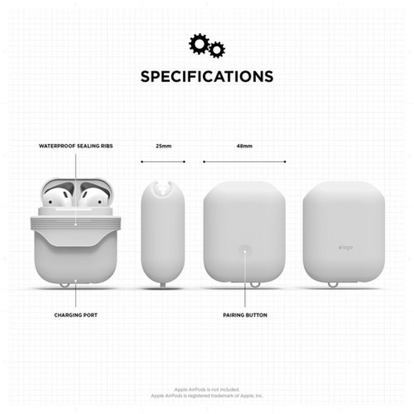 elago ���饴<BR>AirPods WaterProof Case <BR>for AirPods<BR>��White��<BR>EL_APDCSSCWC_WH
