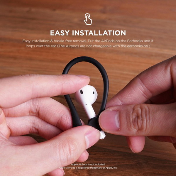 elago ���饴<BR>Ear Hook<BR>for AirPods<BR>��Black��<BR>EL_APDCSTPEH_BK