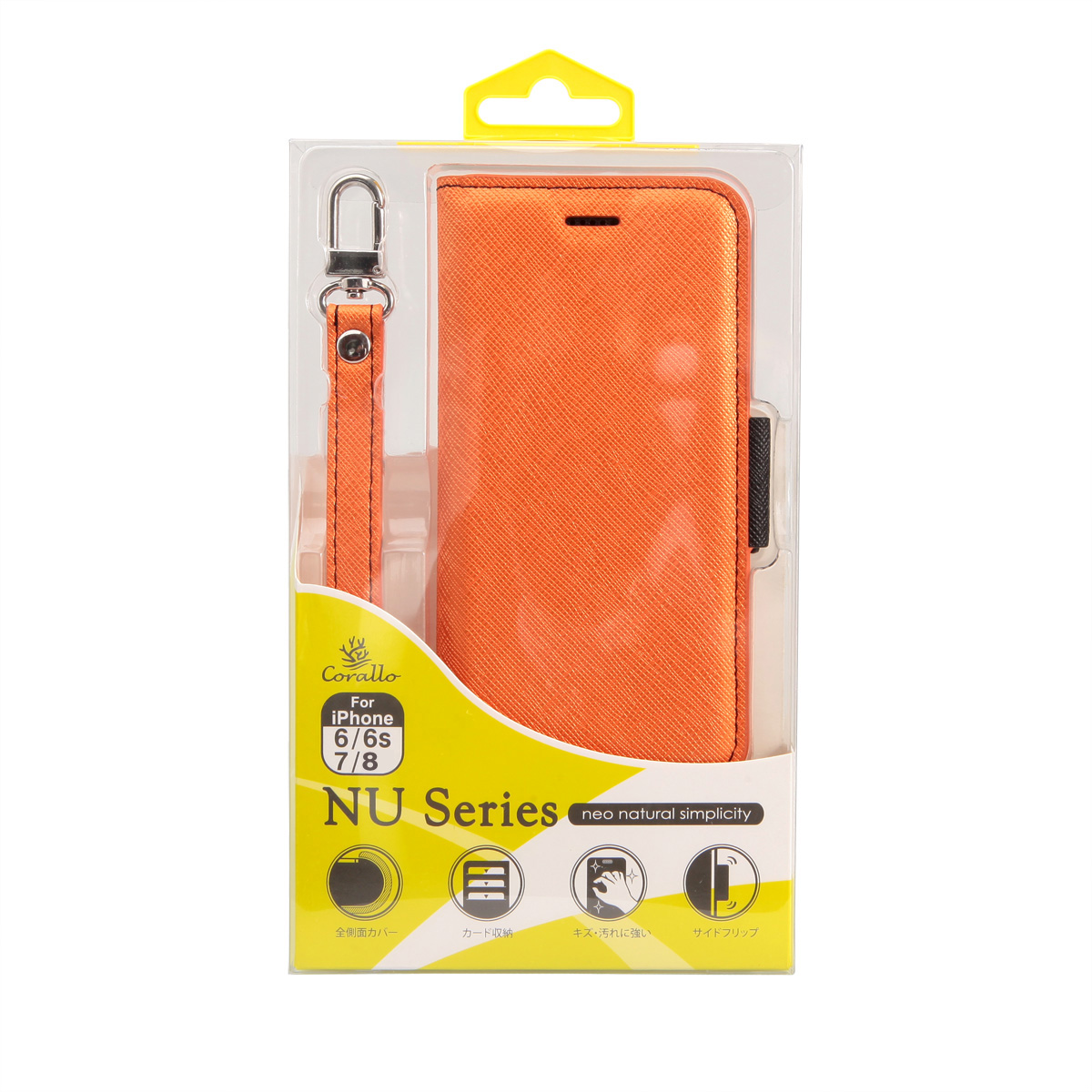 Corallo<BR>Nu for iPhone6/iPhone6s/iPhone7/iPhone8<BR>��Orange+Black��<BR>CR_I47CSPLNU_OB