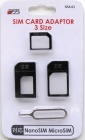Willcom�����륳��SIM CARD ADAPTOR 3size�ԥ֥�å���NSA-03BK