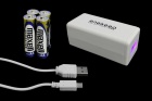 QTJ�����Ӽ��Хåƥ꡼ñ������4�ܼ�microUSB�����֥���°�ԥۥ磻�ȡ�QX-002WH