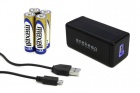 QTJ�����Ӽ��Хåƥ꡼ñ������4�ܼ�microUSB�����֥���°�ԥ֥�å���QX-002BK