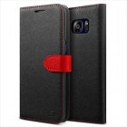 Sanctuary���󥯥��奢��Lific Saffiano Diary for GALAXY S7 Edge��Black+Red��LF_S7ECSPLSD_BK