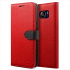 Sanctuary���󥯥��奢��Lific Saffiano Diary for GALAXY S7 Edge��Red+Black��LF_S7ECSPLSD_RD