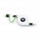 cheero ������2in1 Retractable USB Cablewith Lightning�ԥۥ磻�ȡߥ��꡼��/70cm��CHE-241-WG