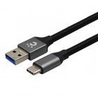 cheero������Type-C USB Cable (USB3.0/100cm)Extra strong nylon braided��TypeC – TypeA��CHE-249-BK