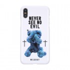 VELOCITYMILKBOYSEE NO EVILBEARS�ϡ��ɥ��㥱�åȥ�����for iPhoneX��WH��AB-0884-IP0X