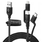 Spigen��®���ť����֥� Essential C10i3USB-C+Micro-B5-pin+USB Lightning to USB 2.0 Cable��Black��000CB22774